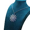 Christmas 304 Stainless Steel Snowflake Pendant Necklaces FS-WG2B4AB-01-5
