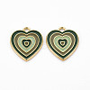 Rack Plating Light Gold Alloy Enamel Pendants ENAM-Q444-014D-RS-1