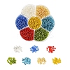 7 Colors Glass Round Seed Beads SEED-YW0001-24B-01-1