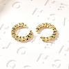 Brass Micro Pave Cubic Zirconia Cuff Earrings X-ZIRC-H109-06G-5