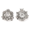 Brass Micro Pave Clear Cubic Zirconia Bead Caps KK-K378-46B-P-1