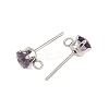 304 Stainless Steel Micro Pave Cubic Zirconia Stud Earring Findings STAS-H240-56P-07-2