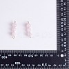 10Pcs Triple Natural Rose Quartz Round Beaded Connector Charms PALLOY-SW00003-07-8