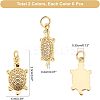 12Pcs 2 Colors Brass Micro Pave Clear Cubic Zirconia Pendants ZIRC-FH0001-29-4