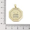 Rack Plating Brass Micro Pave Clear Cubic Zirconia Pendants KK-H474-22G-01-3