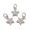 Rack Plating Brass Micro Pave Cubic Zirconia Charms KK-E081-18P-3