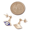 Alloy Enamel Stud Dangle Earrings EJEW-JE06025-3