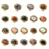 Oval Natural & Synthetic Gemstone Finger Rings RJEW-M063-01G-2