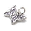 Rack Plating Brass Micro Pave Cubic Zirconia Pendants X-KK-K392-42P-2