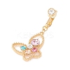 Butterfly Rhinestone Charm Belly Ring LS-AJEW-F057-09G-1