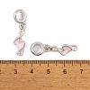 Rack Plating Alloy Pink Enamel European Dangle Charms FIND-C055-14P-3