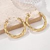 304 Stainless Steel Twist C-Shaped Stud Earrings EJEW-V016-09G-02-3