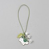 Flower & Leaf Zinc Alloy Enamel with Resin Pendant Decorations AJEW-WH20006-200B-1