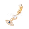 Evil Eye Cubic Zirconia Charm Belly Ring LS-AJEW-F057-13G-1