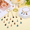 30Pcs 5 Colors Rack Plating Golden Tone Alloy Pendants ENAM-SZ0004-06-7
