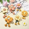 1 Sets 6Pcs 6 Styles Flower Fabric Brooches Mixed Colors ST-CJ0038-001-6