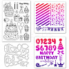 1 Set Birthday Cake PET Hollow Out Drawing Painting Stencils DIY-GL0004-111-8