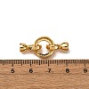 Ring Brass Micro Pave Clear Cubic Zirconia Fold Over Clasps KK-Z121-22G-01-3