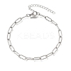 4MM 304 Stainless Steel Textured Paperclip Chain Bracelets for Man and Women SA-CBAB767-13P-4