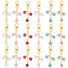18Pcs 6 Colors Flower Alloy Enamel Pendant Decorations HJEW-YW00150-2