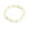 Dyed Natural Selenite Round Beaded Stretch Bracelets for Women G-U005-02K-4