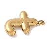 304 Stainless Steel Initial Pendants STAS-S186-12T-G-2