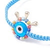 Big Evil Eye Braided Bead Bracelet BJEW-JB07109-05-4