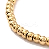 PVD Vacuum Plating 201 Stainless Steel Round Beaded Bracelet for Women STAS-D179-03G-02-2