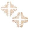 8Pcs 2 Styles Carved Wooden Corner Decoration WOOD-FH0002-28-1