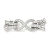 Brass Micro Pave Clear Cubic Zirconia Fold Over Clasps KK-U059-32P-1