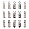 Tarnish Resistant 201 Stainless Steel Fold Over Crimp Cord Ends X-STAS-R055-08-1