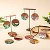 16Pcs 8 Colors Transparent Resin & Walnut Wood Pendants RESI-TA0002-10-7
