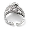 Rack Plating Knot Brass Open Cuff Rings RJEW-Z059-18P-3