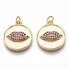 Brass Micro Pave Cubic Zirconia Pendants KK-S356-019G-NF-1