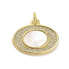 Brass Micro Pave Clear Cubic Zirconia Pendants KK-K365-02H-G-1