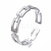 Non-Tarnish 304 Stainless Steel Rectangle Wrap Open Cuff Ring RJEW-T023-70P-3