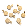 Flat Round with San Benito & Word 304 Stainless Steel Charms X-STAS-I036-03A-1