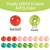 240Pcs 6 Colors Natural Wooden Beads WOOD-TA0002-74E-5