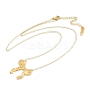 Ion Plating(IP) 304 Stainless Steel Bowknot Pendant Cable Chain Necklaces for Women NJEW-P320-12A-G-4