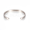 304 Stainless Steel Cuff Bangles STAS-I110-10-6mm-3