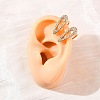 Teardrop Brass Micro Pave Clear Cubic Zirconia Cuff Earrings EJEW-F384-21G-3