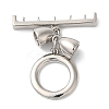 Brass Micro Pave Clear Cubic Zirconia Toggle Clasps KK-N254-77P-3