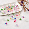 Transparent Spray Painted Crackle Glass Beads Strands GLAA-TA0003-09-7