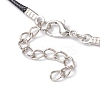 Glass Seed Beads & Glass Pearl Round Beaded Bear Pendant Waxed Cotton Cord Necklaces for Women Men NJEW-MZ00126-02-5