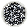 200Pcs Round Striped Resin Beads RESI-PA0001-17-7