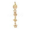 Tassel Brass Micro Pave Clear Cubic Zirconia Big Pendants KK-L271-01G-03-1