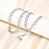 5MM 304 Stainless Steel Rhombus Link Chain Necklaces for Women Men NJEW-A054-02P-3