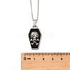 Halloween Theme 304 Stainless Steel Black Enamel Coffin with Skull Pendant Necklaces for Men LS-NJEW-Z090-01P-3