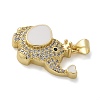 Elephant Brass Micro Pave Cubic Zirconia and Enamel Pendants KK-M319-05G-02-3