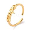 Constellation/Zodiac Sign Brass Cuff Rings RJEW-J074-05G-L-3
